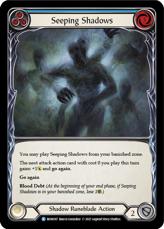 Seeping Shadows (Blue) [MON167-RF] (Monarch)  1st Edition Rainbow Foil | RetroPlay Games