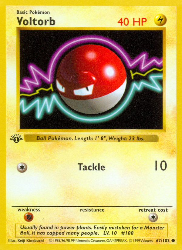 Voltorb (67/102) (Shadowless) [Base Set 1st Edition] | RetroPlay Games