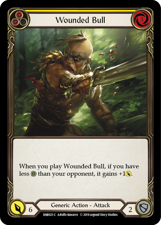 Wounded Bull (Yellow) [RNR021-C] (Rhinar Hero Deck)  1st Edition Normal | RetroPlay Games