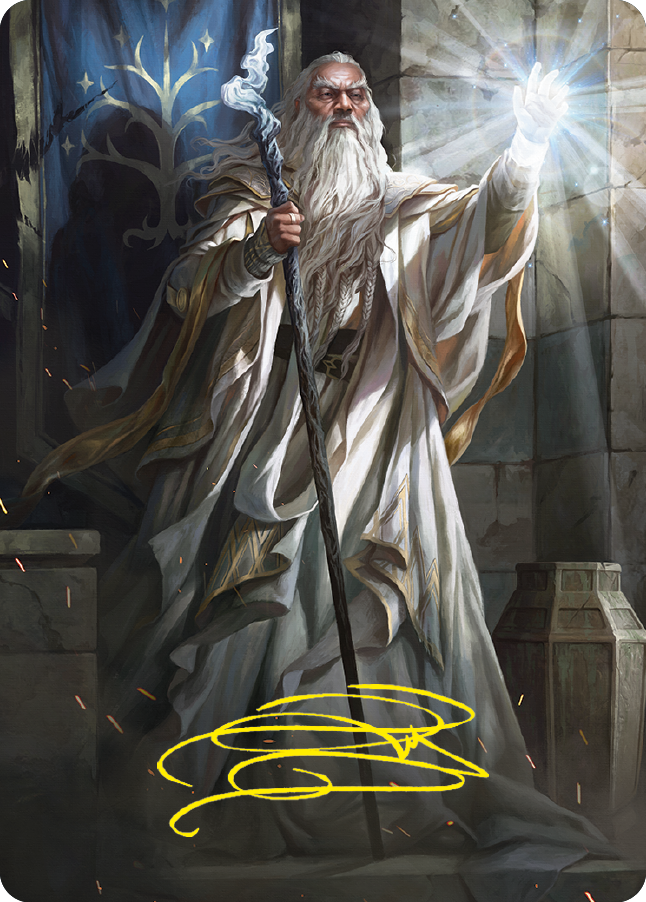 Gandalf the White Art Card (Gold-Stamped Signature) [The Lord of the Rings: Tales of Middle-earth Art Series] | RetroPlay Games