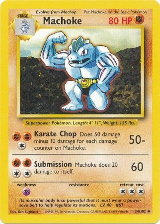 Machoke (34/102) [Base Set Unlimited] | RetroPlay Games