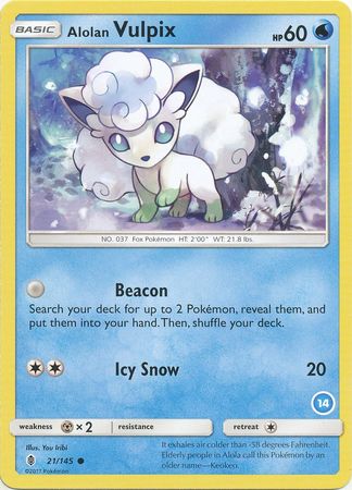 Alolan Vulpix (21/145) (Deck Exclusive #14) [Sun & Moon: Trainer Kit - Alolan Ninetales] | RetroPlay Games