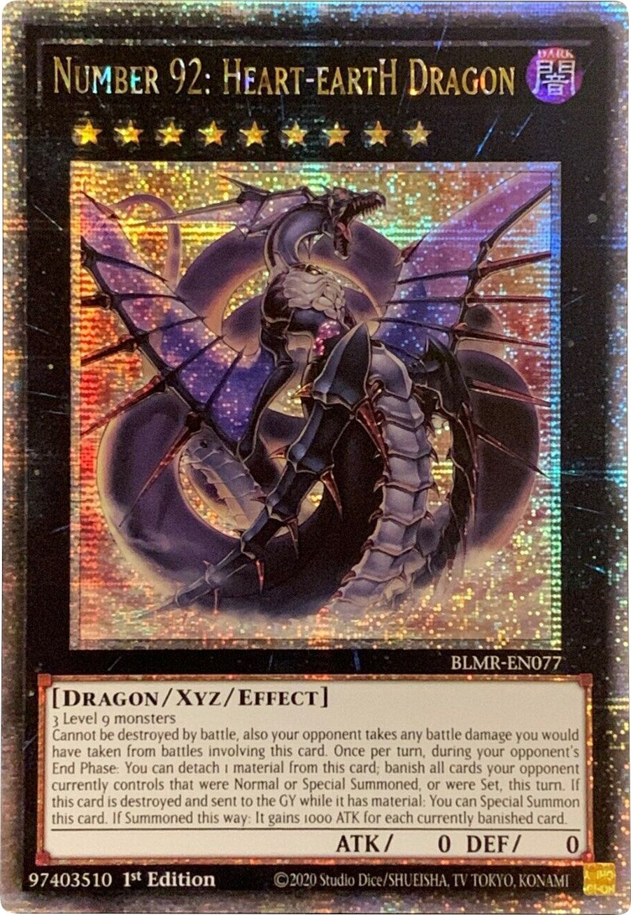 Number 92: Heart-eartH Dragon [BLMR-EN077] Quarter Century Secret Rare | RetroPlay Games