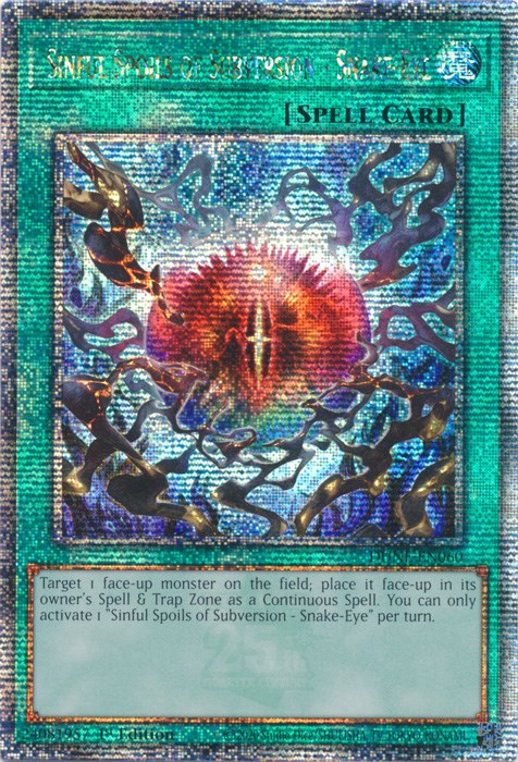 Sinful Spoils of Subversion - Snake-Eye [DUNE-EN060] Quarter Century Secret Rare | RetroPlay Games