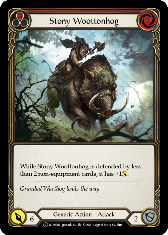 Stony Woottonhog (Red) [U-MON284-RF] (Monarch Unlimited)  Unlimited Rainbow Foil | RetroPlay Games