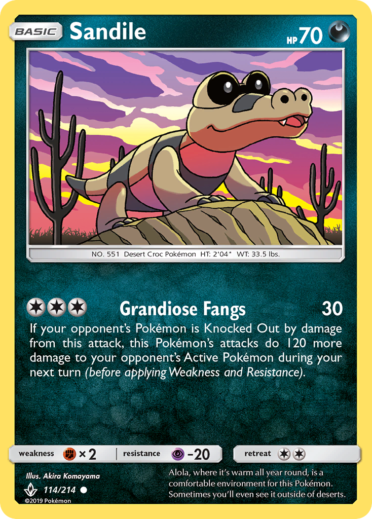 Sandile (114/214) [Sun & Moon: Unbroken Bonds] | RetroPlay Games