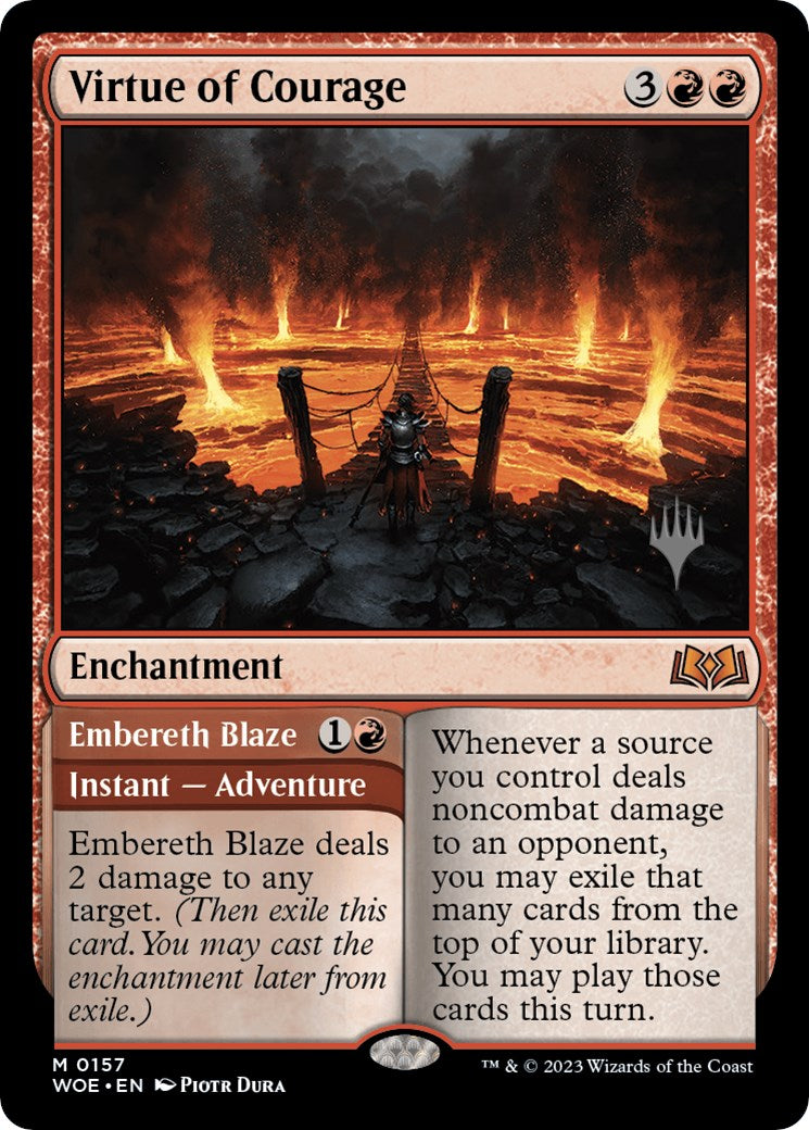 Virtue of Courage //Embereth Blaze (Promo Pack) [Wilds of Eldraine Promos] | RetroPlay Games