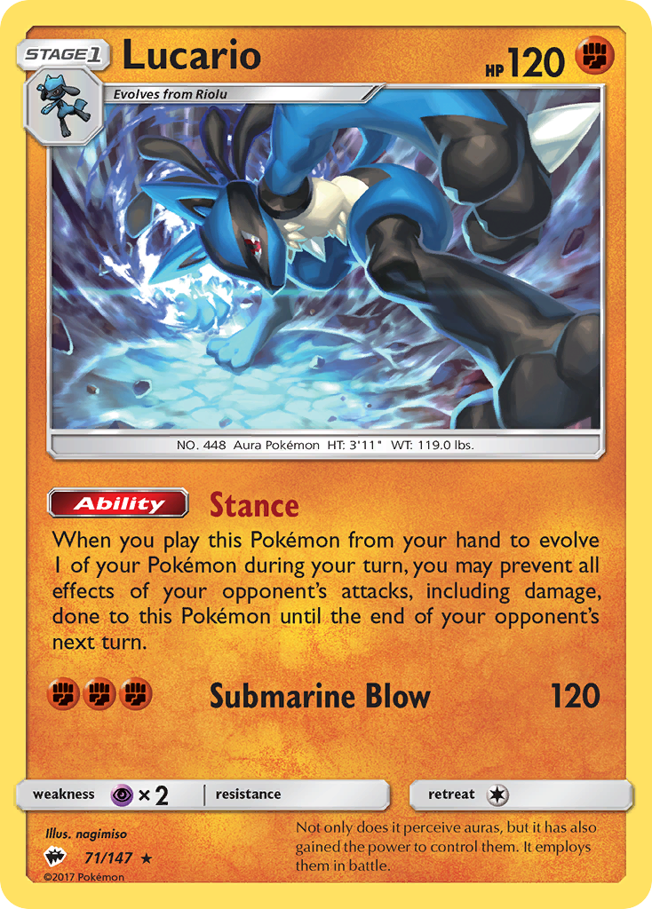 Lucario (71/147) [Sun & Moon: Burning Shadows] | RetroPlay Games