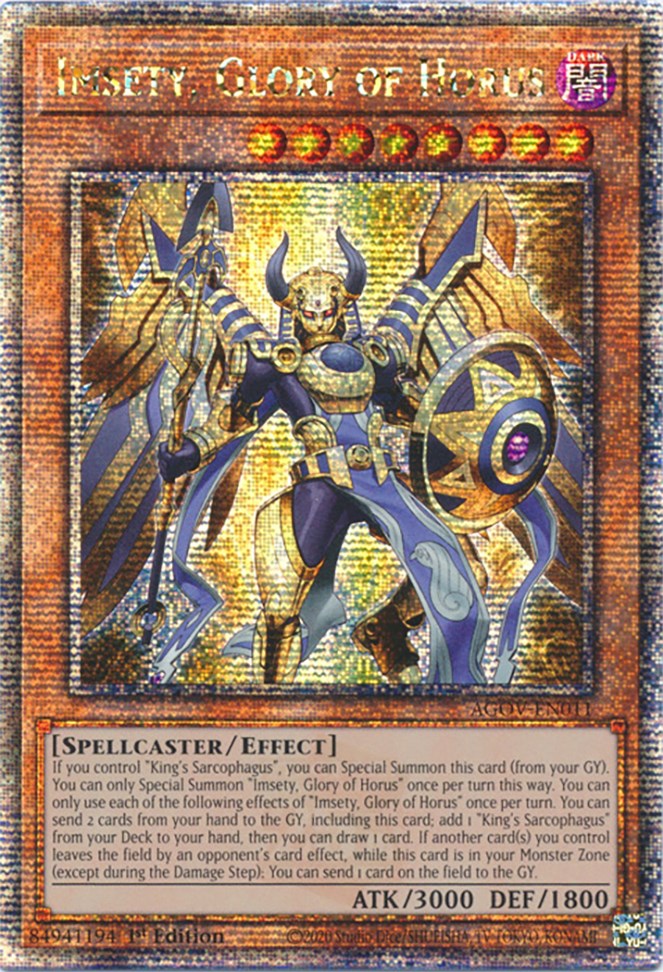 Imsety, Glory of Horus (Quarter Century Secret Rare) [AGOV-EN011] Quarter Century Secret Rare | RetroPlay Games