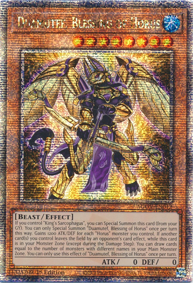 Duamutef, Blessing of Horus (Quarter Century Secret Rare) [AGOV-EN012] Quarter Century Secret Rare | RetroPlay Games