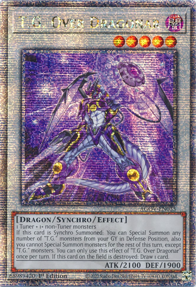 T.G. Over Dragonar (Quarter Century Secret Rare) [AGOV-EN035] Quarter Century Secret Rare | RetroPlay Games