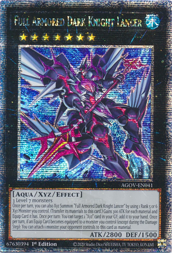 Full Armored Dark Knight Lancer (Quarter Century Secret Rare) [AGOV-EN041] Quarter Century Secret Rare | RetroPlay Games