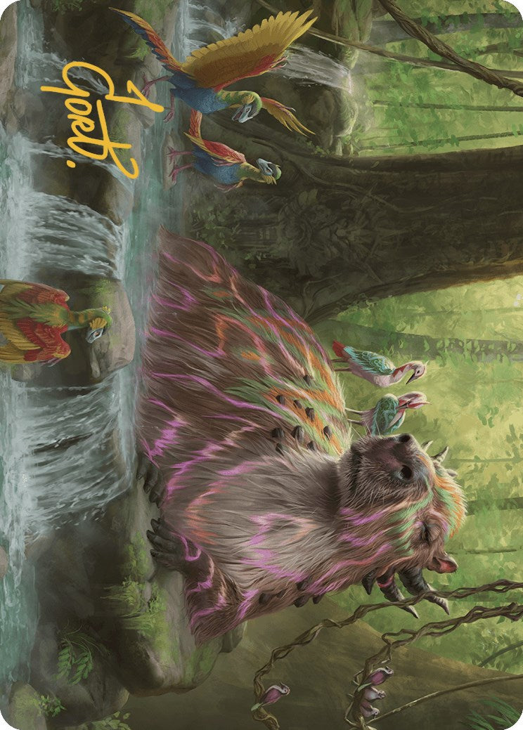 Basking Capybara Art Card (Gold-Stamped Signature) [The Lost Caverns of Ixalan Art Series] | RetroPlay Games