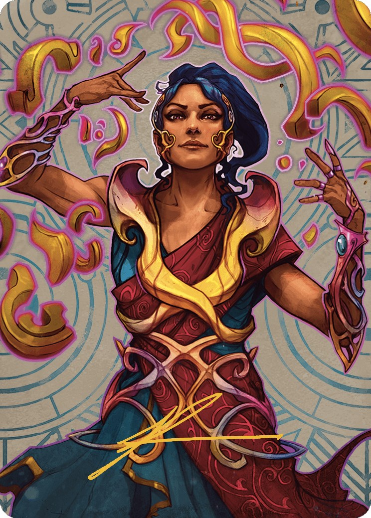 Saheeli, the Sun's Brilliance Art Card (Gold-Stamped Signature) [The Lost Caverns of Ixalan Art Series] | RetroPlay Games