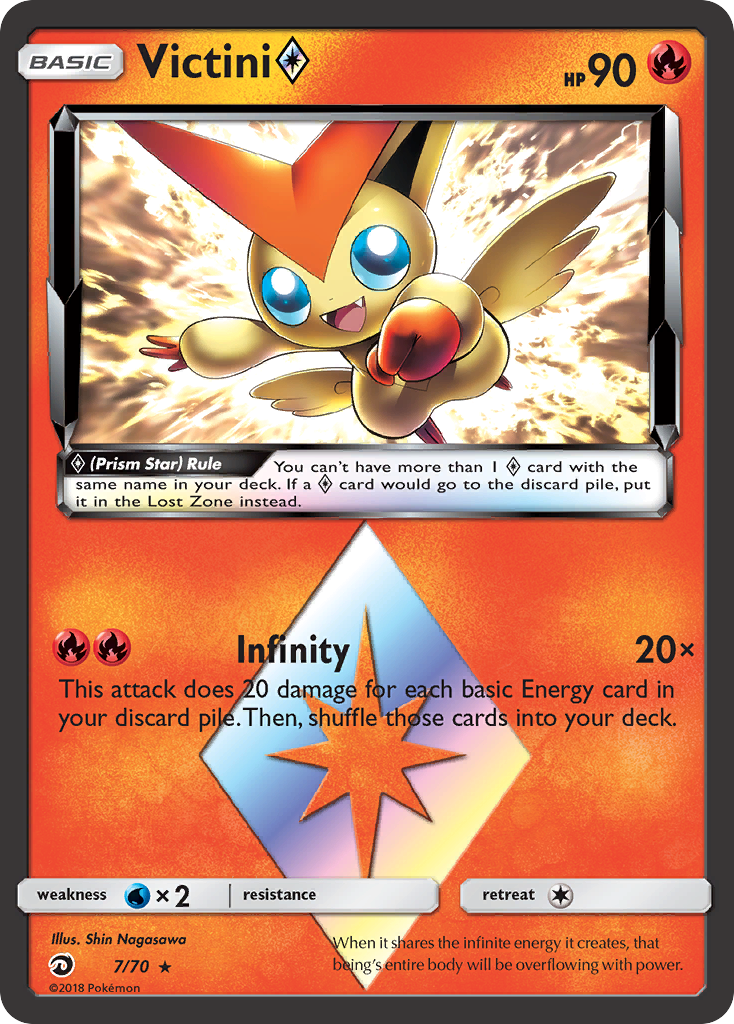 Victini (7/70) (Prism Star) [Sun & Moon: Dragon Majesty] | RetroPlay Games