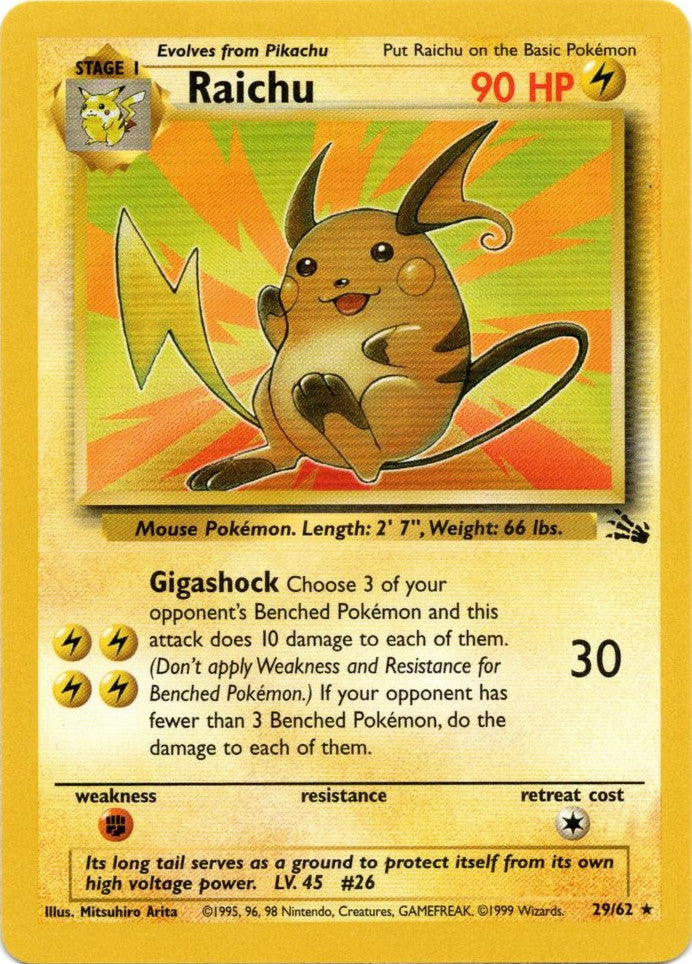 Raichu (29/62) [Fossil Unlimited] | RetroPlay Games