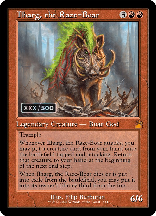 Ilharg, the Raze-Boar (Retro) (Serialized) [Ravnica Remastered] | RetroPlay Games