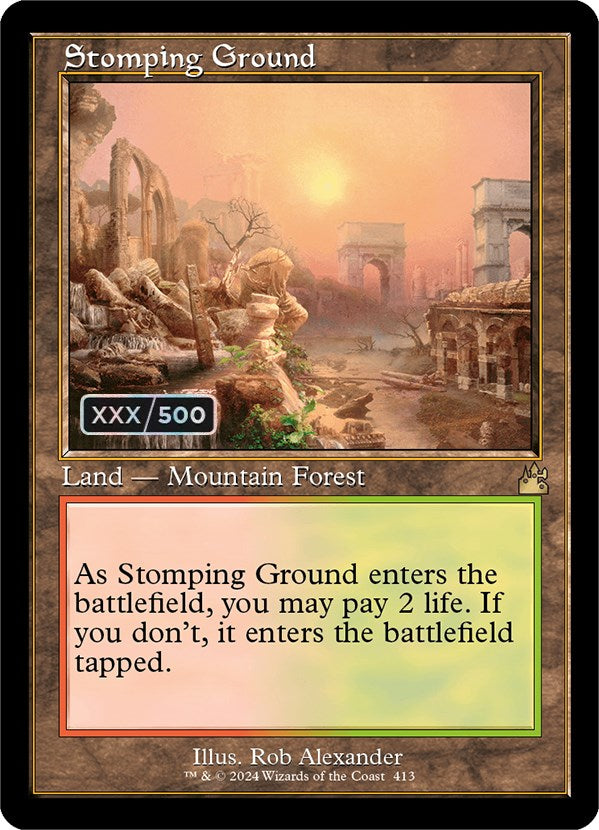 Stomping Ground (Retro) (Serialized) [Ravnica Remastered] | RetroPlay Games