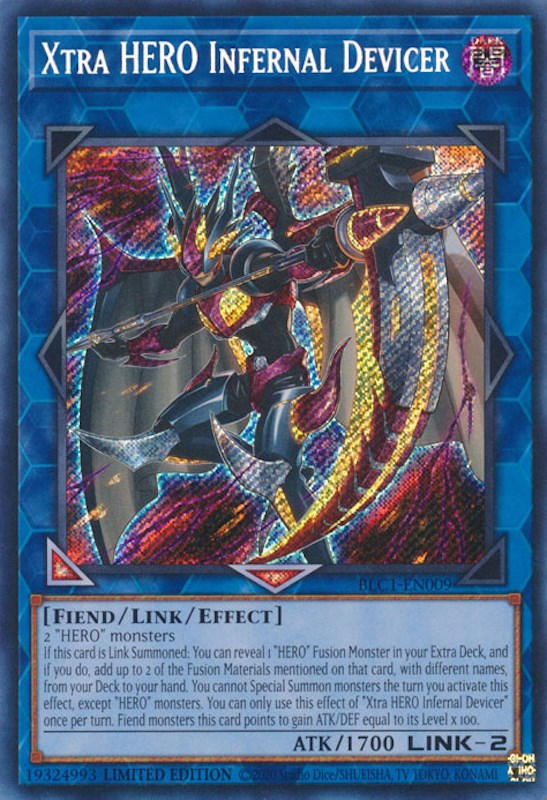 Xtra HERO Infernal Devicer [BLC1-EN009] Secret Rare | RetroPlay Games