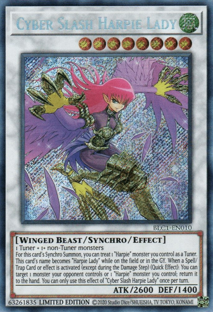 Cyber Slash Harpie Lady [BLC1-EN010] Secret Rare | RetroPlay Games