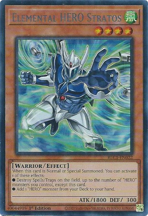 Elemental HERO Stratos (Alternate Art) (Silver) [BLC1-EN022] Ultra Rare | RetroPlay Games