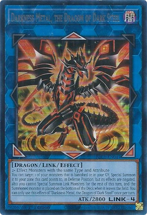 Darkness Metal, the Dragon of Dark Steel (Silver) [BLC1-EN044] Ultra Rare | RetroPlay Games