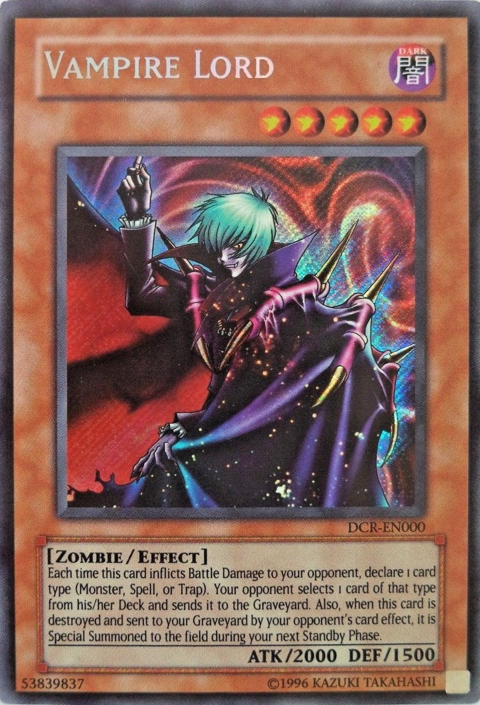 Vampire Lord [DCR-EN000] Secret Rare | RetroPlay Games