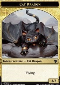 Cat Dragon (009) // Dragon (006) Double-sided Token [Commander 2017 Tokens] | RetroPlay Games
