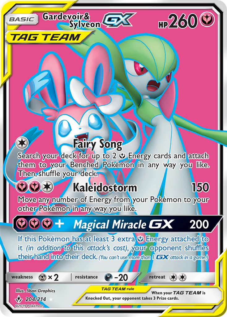 Gardevoir & Sylveon GX (204/214) [Sun & Moon: Unbroken Bonds] | RetroPlay Games