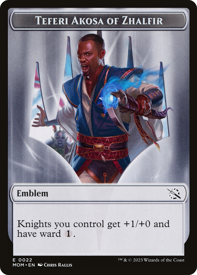Treasure (21) // Teferi Akosa of Zhalfir Emblem Double-Sided Token [March of the Machine Tokens] | RetroPlay Games