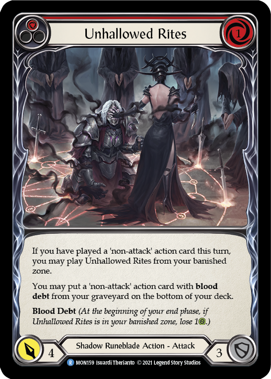 Unhallowed Rites (Red) [MON159-RF] (Monarch)  1st Edition Rainbow Foil | RetroPlay Games