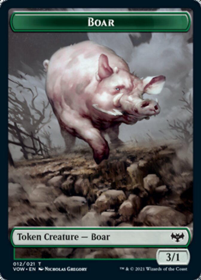Blood // Boar Double-sided Token [Innistrad: Crimson Vow Tokens] | RetroPlay Games