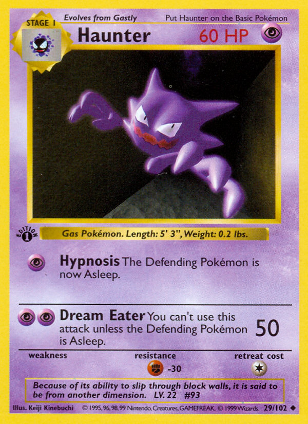 Haunter (29/102) (Shadowless) [Base Set 1st Edition] | RetroPlay Games