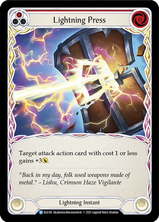 Lightning Press (Red) [ELE183] (Tales of Aria)  1st Edition Rainbow Foil | RetroPlay Games