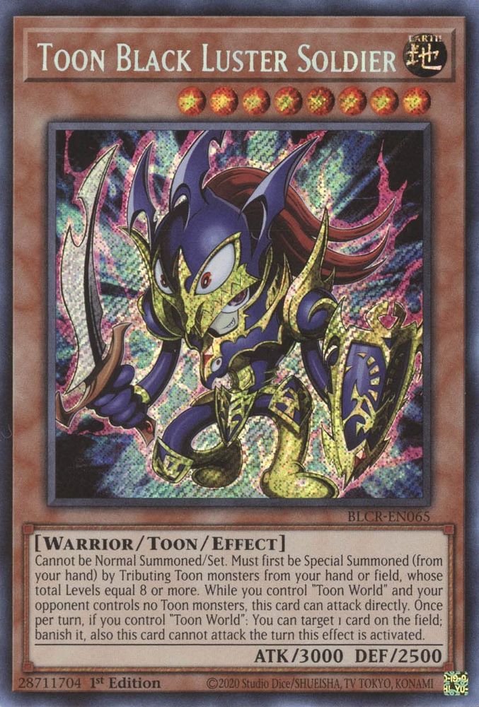 Toon Black Luster Soldier [BLCR-EN065] Secret Rare | RetroPlay Games