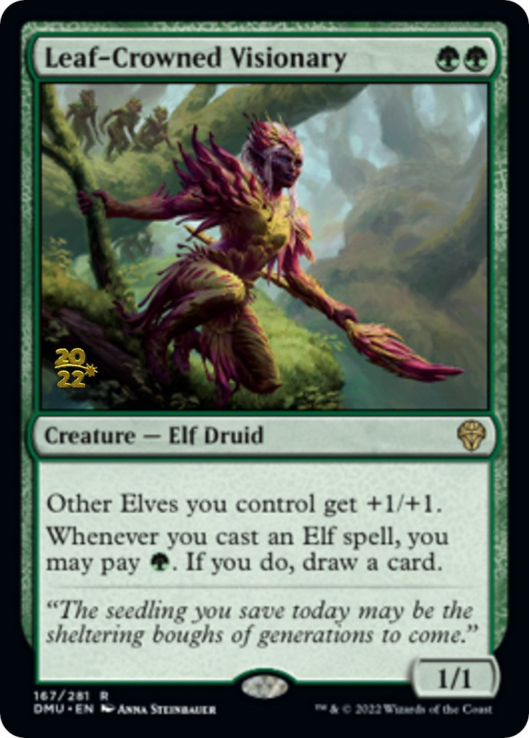 Leaf-Crowned Visionary [Dominaria United Prerelease Promos] | RetroPlay Games