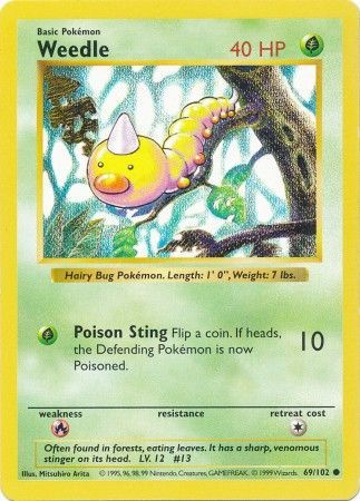 Weedle (69/102) [Base Set Shadowless Unlimited] | RetroPlay Games