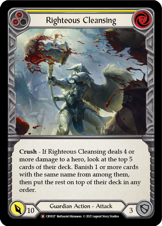 Righteous Cleansing [U-CRU027] (Crucible of War Unlimited)  Unlimited Rainbow Foil | RetroPlay Games