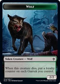 Wolf // Food (17) Double-sided Token [Throne of Eldraine Tokens] | RetroPlay Games