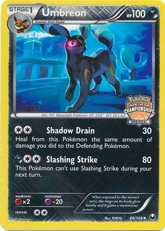 Umbreon (60/108) (Regional Championship Promo Staff) [Black & White: Dark Explorers] | RetroPlay Games