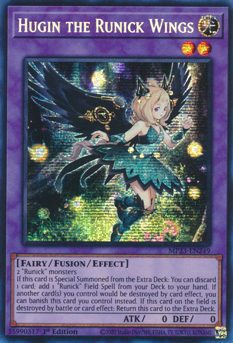 Hugin the Runick Wings [MP23-EN249] Prismatic Secret Rare | RetroPlay Games