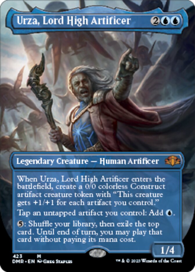 Urza, Lord High Artificer (Borderless Alternate Art) [Dominaria Remastered] | RetroPlay Games