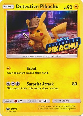 Detective Pikachu (SM170) (Detective Pikachu Stamped) [Sun & Moon: Black Star Promos] | RetroPlay Games