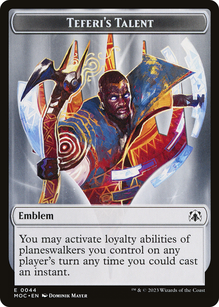 First Mate Ragavan // Teferi's Talent Emblem Double-Sided Token [March of the Machine Commander Tokens] | RetroPlay Games