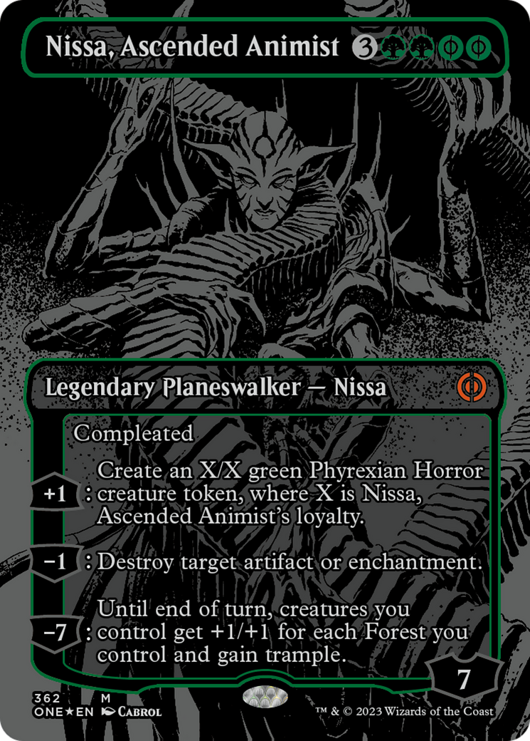 Nissa, Ascended Animist (Oil Slick Raised Foil) [Phyrexia: All Will Be One] | RetroPlay Games