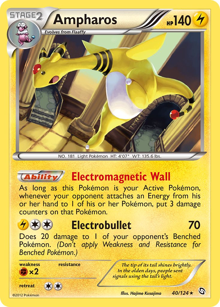 Ampharos (40/124) (Cosmos Holo) (Blister Exclusive) [Black & White: Dragons Exalted] | RetroPlay Games