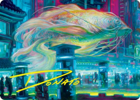 Skyswimmer Koi Art Card (Gold-Stamped Signature) [Kamigawa: Neon Dynasty Art Series] | RetroPlay Games