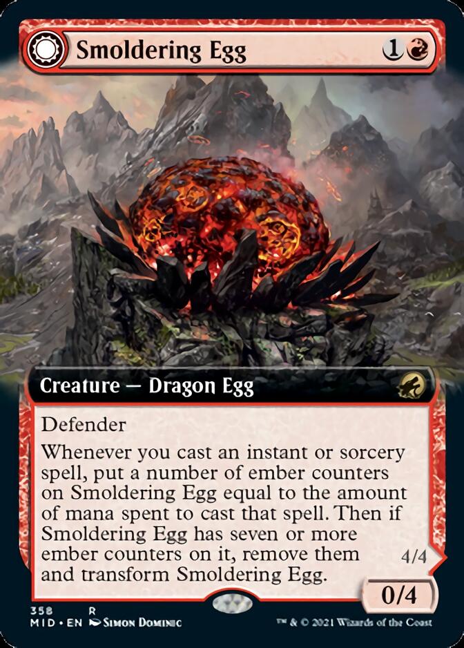 Smoldering Egg // Ashmouth Dragon (Extended) [Innistrad: Midnight Hunt] | RetroPlay Games