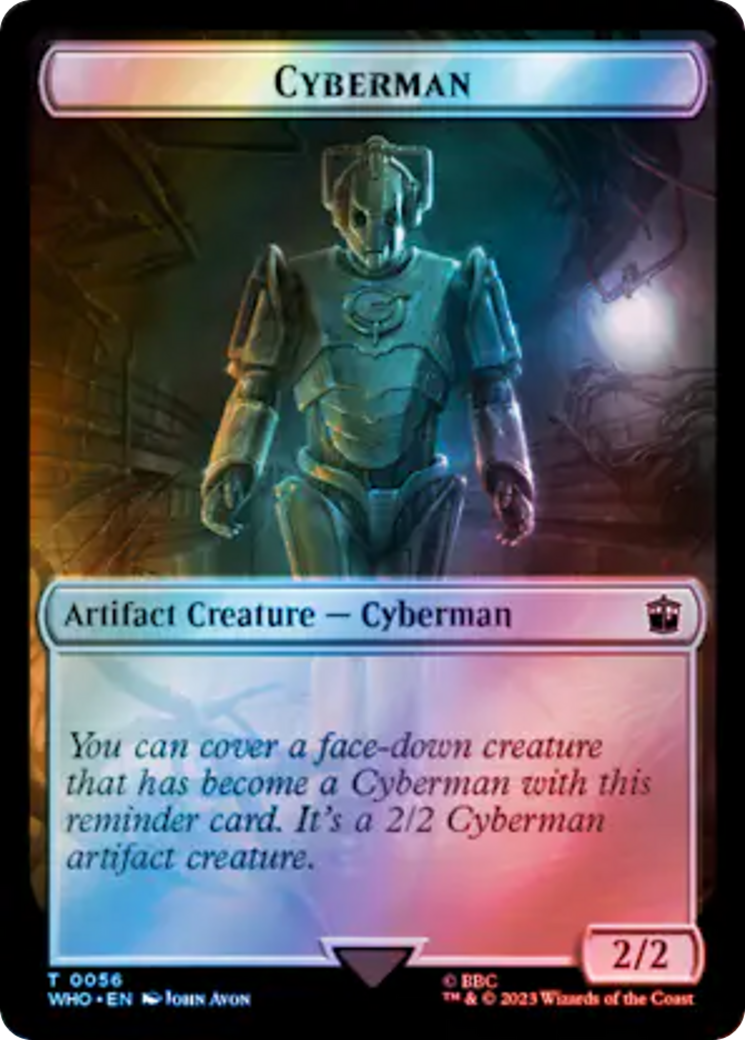 Alien // Cyberman Double-Sided Token (Surge Foil) [Doctor Who Tokens] | RetroPlay Games