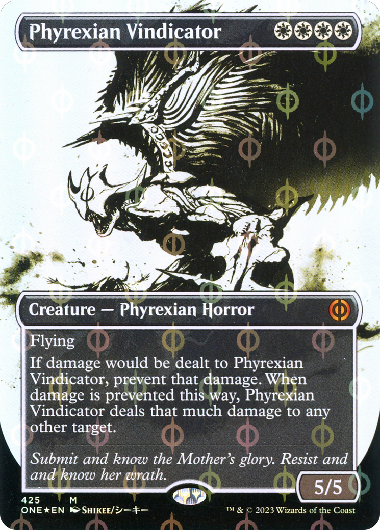 Phyrexian Vindicator (Borderless Ichor Step-and-Compleat Foil) [Phyrexia: All Will Be One] | RetroPlay Games